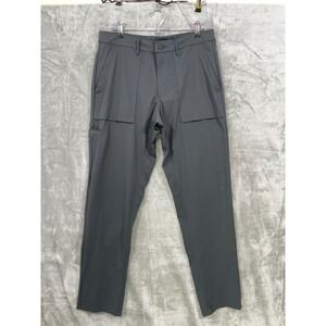 Alo Yoga Mens Block Pants Size 32R Gray Performance Utility Cargo Chino M5131R02